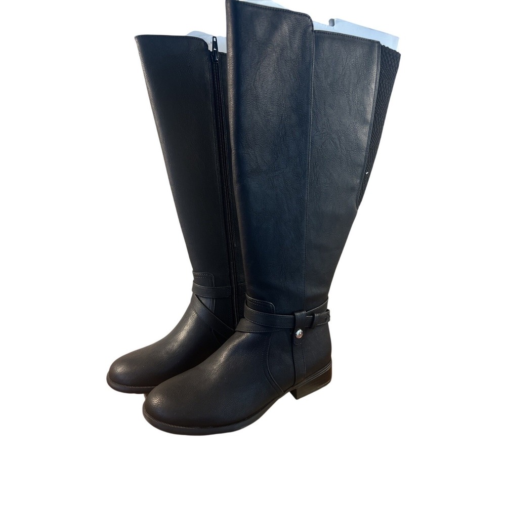 Women's Life Stride Weatherproof Riding Boots Side Zip Size 5 Wide Calf NWT $68